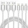 iPhone Charger Lightning Cable【3Pack 6FT】iPhone Charger Cord, MFi Certified iPhone Cable Fast Charging & Syncing iPhone Charging Cable Braided Nylon, Compatible with iPhone 13 12 Pro 12 11 XS MAX XR X 8 8 Plus 7 6S, iPad Mini/Air, iPod, Airpods.