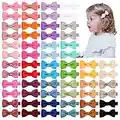 Ruyaa Baby Hair Clips No Slip for Fine Hair,Baby Barrettes for Thin Hair,Baby Girls' Hair Accesories,Hair Clips for Toddler Girls,Baby Bows (60pcs 30 Colors)