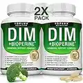 Dim Supplement 910 mg Plus BioPerine Complex - Diindolylmethane to Support Hormone Balance and Estrogen Metabolism, Helps with Menopause Acne PCOS Better Skin Bodybuilding, for Men Women, 60 Capsules