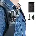 TELESIN Bag Backpack Shoulder Strap Mount with Adjustable Pad and J Hook Holder Attachment System for GoPro Max Hero 11 10 9 8 7 6 5 4, DJI Osmo Action, Insta 360 One R Go2 Camera