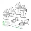 Tommee Tippee Closer to Nature Newborn Baby Bottle Starter Set, Breast-like Teats with Anti-Colic Valve, Clear