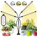 WOLEZEK Grow Light, 80 LED 4 Heads Grow Lights for Indoor Plants, Full Spectrum Plant Light 3000K 5000K 660nm, 10 Dimming Level, 4/8/12H Timer, 3 Switch Mode, Grow Lamp for Seedlings and Succulents