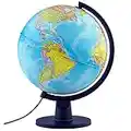 Waypoint Geographic Scout Illuminated, Decorative Classroom Globe with Stand, World Globe with More than 4000 Places, 12” Interactive Globe with Political Mapping, Blue