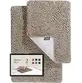 2 Piece Bathroom Rugs Bath Mat Set - Soft Plush Chenille Shower Mats For Bathroom Durable Bath Rug With Rubber Backing, Ultra Absorbent Bath Rugs, Bathtub Mat, Bathroom Rug Mats - 30x20 + 24x17 Inch