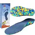 Ailaka - Solette per scarpe con supporto per arco plantare, per bambini, in schiuma EVA per piedi piatti, fascite plantare, Blu (Blu), 25/28 EU