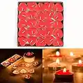 Txyk Candele profumate - Set di 50 candele decorative a forma di cuore per feste di compleanno, 3,8 x 3,8 x 1 cm rosso)