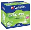 Verbatim CD-RW 12x 80 Min 700MB, Confezione da 10 pezzi