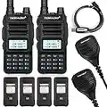 TIDRADIO TD-H5 GMRS Radio with 4pcs 1500mah Batteries, 5Watt GMRS Handheld Radio for Adults, GMRS Repeater Capable, Two Way Radio with NOAA Weather Receiver & Scan (2 Pack)