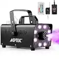 Smoke Machine, AGPTEK Fog Machine with 13 Colorful LED Lights Effect, 500W and 2000CFM Fog with 1 Wired Receiver and 2 Wireless Remote Controls, Perfect for Wedding, Halloween, Party and Stage Effect