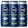 NIVEA MEN Maximum Hydration Body Wash, Aloe Vera Body Wash for Dry Skin, 16.9 Fl Oz (Pack of 3)