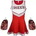 Cherry-on-Top - Uniforme da cheerleader con pompon, vari colori e taglie disponibili