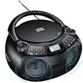 Gueray Lettore CD Boombox Portatile Altoparlante Audio Stereo con Bluetooth con Lettore CD Radio AM/FM USB Riproduzione MP3 Ingresso AUX da 3,5 mm Jack per cuffie Display LCD