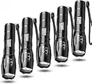 MODOAO Bright Flashlights, LED Tactical Flashlight, Zoomable Adjustable Focus, IP65 Water-Resistant, Portable, 5 Light Modes for Indoor and Outdoor,Camping,Emergency,Hiking (5 Pack)