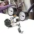 CO2 Regulator, Keg Regulator, Dual Kegerator Gauge CO2 Regulator with Safety Manual Pressure Release Valve for Brewed Beer