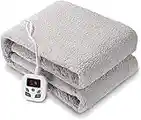 Heated Mattress Pad Electric Bed Warmer Twin Size Soft Cotton Fabric with Fast Heating, 10 Heated Levels & 9 Timer Auto Off Settings, Overheat Protection Machine Washable & Dry