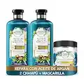 Herbal Essences Aceite De Argán De Marruecos | Pack Reparación 2 Champús 400ml + Mascarilla 250ml | Ph neutro e Ingredientes Naturales | Argan Oil