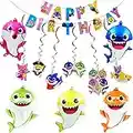 Empire Party Supply Baby Shark Birthday Decorations, Shark Themed Party Includes Baby Shark Balloons, Baby Shark Banner, Baby Shark Hanging Swirls for Kids Baby Shark Decorations