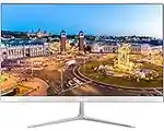 Monitor per computer aziendale da 22 pollici, Monitor desktop 2K 16:9 Full HD (1920x1080) 1080p 75hz, 2ms, cornice ultra sottile per la cura degli occhi Porte HDMI VGA Monitor LED per PC (Bianco)