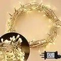 ANSIO® Christmas Lights 100 LED 10m/32ft Christmas Tree Lights for Indoor & Outdoor Warm White Decorations Fairy String Lights for Xmas Garden Bedroom & Party | Mains Powered Clear Cable