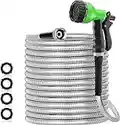 SPECILITE 100ft 304 Stainless Steel Metal Garden Hose, Heavy Duty Water Hoses with 2 Nozzles for Yard, Outdoor - Flexible, Never Kink & Tangle, Puncture Resistant