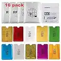 Luumxai 16 RFID Blocking Sleeves Envelopes(10 Credit Card Holders & 4 Passport Protectors) Identity Theft Protection Secure Sleeves Set.Waterproof aluminum foil slim Design easily into your Wallet