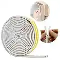 SUNMON Door Seal D-Type Strip Weather Stripping Self Adhesive Foam for Doors and Windows, Soundproofing Weatherstrip Gap Collision Avoidance（White）