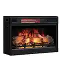 ClassicFlame 26" 3D Infrared Quartz Electric Fireplace Insert Plug and Safer Sensor, Black