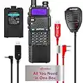 Mirkit Extended Ham Radio Handheld Starter Kit Baofeng Radio UV-5R MK4 8 Watt Max Power 2023 VHF/UHF 144-148/420-450 mhz with 3800 mAh Battery, Handheld Mic, Baofeng Programming Cable and Software