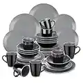 vancasso, Série LENTO, Service de Table Complet en Céramique Matte, 32 Pièces pour 8 Personnes, Assiette Plate, Assiette à Dessert, Bols, Tasse Mug, Style Moderne