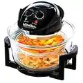 Schallen 17L 2 in 1 Deluxe Black & Glass Air Fryer Deep Fat Free Frying Healthy Halogen Cooker + Accessories Included