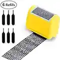 Identity Protection Roller Stamp (Included 6 Pack Refills) Wide Roller Identity Theft Prevention Security Stamp Confidential Address Blocker, Anti Theft and Privacy Safety - Yellow