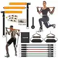 Hommie Kit Barra per Pilates,Barra da Pilates Portatile con fascia di resistenza e anelli per i piedi,Kit per Barra di Pilates per Allenamenti Fitness,Yoga,Stretching,Allenamento per Glutei Squat