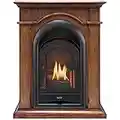 ProCom Ventless Fireplace System 10K BTU Duel Fuel Thermostat Insert Mantel, FS100T-AS, Large, Apple Spice (Arched)