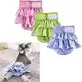 COLOFFE Reusable Doggie Diapers Skirt Flower Printed Leak-Proof Pet Physiological Pants Washable Dog Diapers Female 3 Pack XS