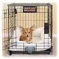 K&H Pet Products Ultra Plush Deluxe Bolster Dog Crate Pad, Plush Dog Crate Bed, Portable Dog Crate Mat & Dog Kennel Indoor Mat, Dog Bed for Crate (Crate Not Included) - Fleece 14 X 22 Inches