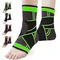 2 Paar Knöchelstütze,Sprunggelenkbandage,Fußbandage für Herren und Damen, Plantar Fasciitis Socken, Kompressionshülse mit Verstellbarem Armband ,Kompressionssocken für Sport, Fussball, Fitness