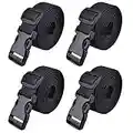 TRIWONDER Luggage Straps Suitcase Belts Travel Accessories Bag Straps Adjustable Heavy Duty with Quick-Release Buckle 4 Pack (Black - 4.92ft)