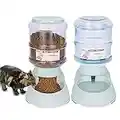 Volwco Distributeur Automatiques de Nourriture et d'eau pour Chat et Chien 3.75L, Distributeur Eau et Croquettes Automatique pour Animaux Domestiques -Distributeur de Nourriture et d'eau