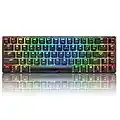 UrChoiceLtd 60% Tastiera da gioco meccanica Tipo C cablata 68 tasti 18 Retroilluminazione RGB Tastiera impermeabile USB Tasti anti-ghosting completi per giocatori e dattilografi (neri)