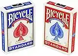 Bicycle Juego de 2 Cartas de Juego de Caras estándar de Color Rojo y Azul (88 x 63 mm)