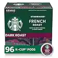 Starbucks K-Cup Coffee Pods—Dark Roast Coffee—French Roast for Keurig Brewers—100% Arabica—4 boxes (96 pods total)