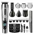 Brightup Beard Trimmer for Men - 19 Piece Beard Trimming Kit with Hair Clippers, Electric Razor - IPX7 Waterproof Mustache, Face, Nose, Ear, Balls, Body Shavers - Ideal Gifts, FK-8688T