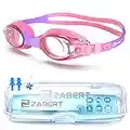 ZABERT Schwimmbrille für Kinder, K1 Schwimmbrillen Kinderschwimmbrille Chlorbrille für Jugendliche Kinder Kind Junior Jungen Mädchen 2 3 4 5 6 7 8 9 10 11 12 Jahre Pink Rosa Lila