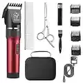 Sminiker Low Noise Cat and Dog Clippers Rechargeable Cordless Pet Clippers Grooming Kit with Storage Bag 5 Speed Professional Animal Clippers Pet Grooming Kit