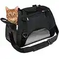 EVELTEK Soft Side Pet Carrier Travel Bag Small Dogs, Medium Sized Cats Rabbits, Comes Shoulder Strap, Safety Buckle Zippers, Newly Designed (L, Black)