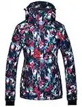 Wantdo Giacca da Sci Impermeabile Invernale Parka da Neve Caldo con Cappuccio Cappotto da Snowboard in Pile Giubbotto da Viaggio Colorato Donna Blu Scuro S