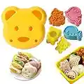 Sandwich Cutter, 5 PCS Sandwich Cutter and Sealer for Kids, Mini Cartoon Bear Squirrel Dolphin Sea Dog Bread Cutter Sandwich Cutters for Kids Bento Box