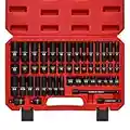 CASOMAN 3/8" Drive Impact Socket Set, 48 Piece Standard SAE and Metric Sizes (5/16-Inch to 3/4-Inch and 8-22 mm), 6 Point, Cr-V Steel Socket Set