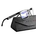 ANYLUV Blue Light Glasses Men Computer Gaming Glasses Blue Light Blocking Glasses Rectangle Metal frame Anti Eyestrain Clear Lens