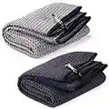 Yizerel 2 Pack Tri-fold Golf Towel Set, Microfiber Fabric Waffle Pattern Towels, Heavy Duty Carabiner Clip (2 Pcs, 2 Colors)